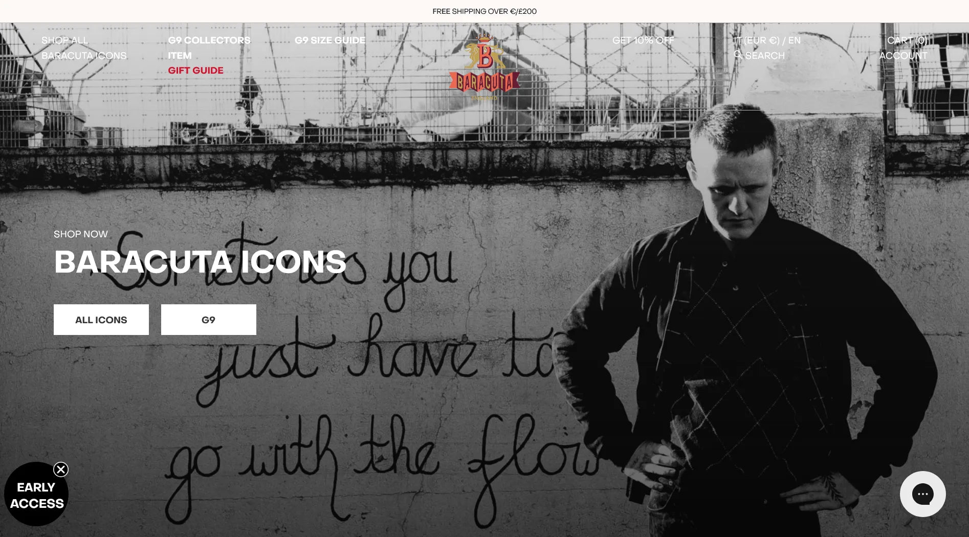 Screenshot of Baracuta's website.