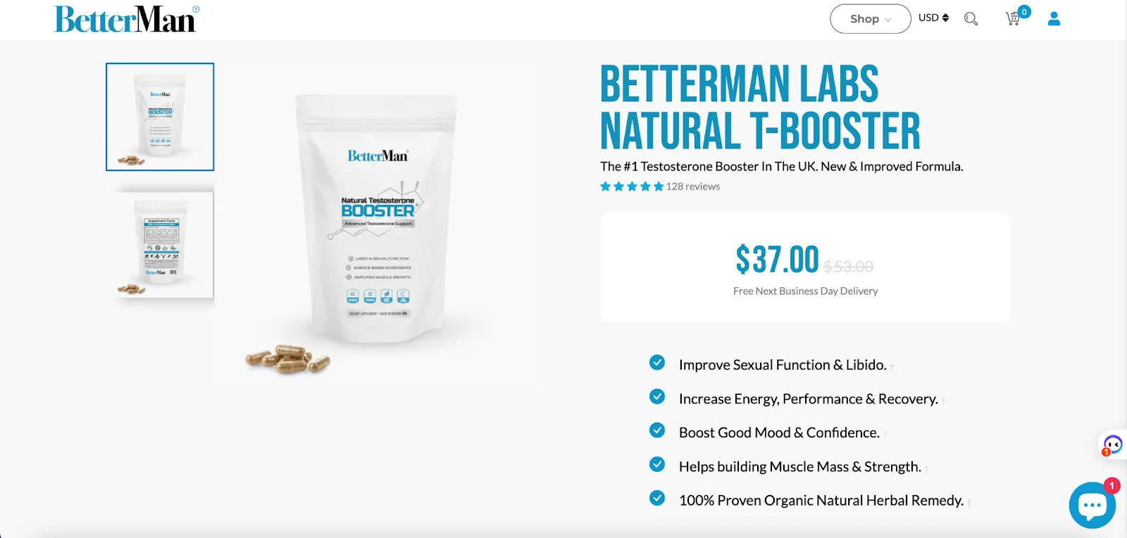 BetterMan Shopify Product Page Examples