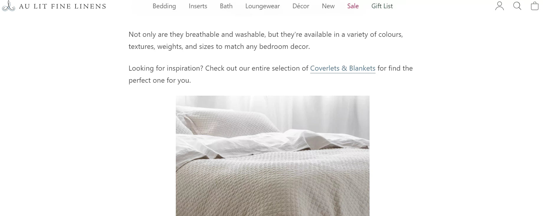 Screenshot of a blog from Between the Sheets