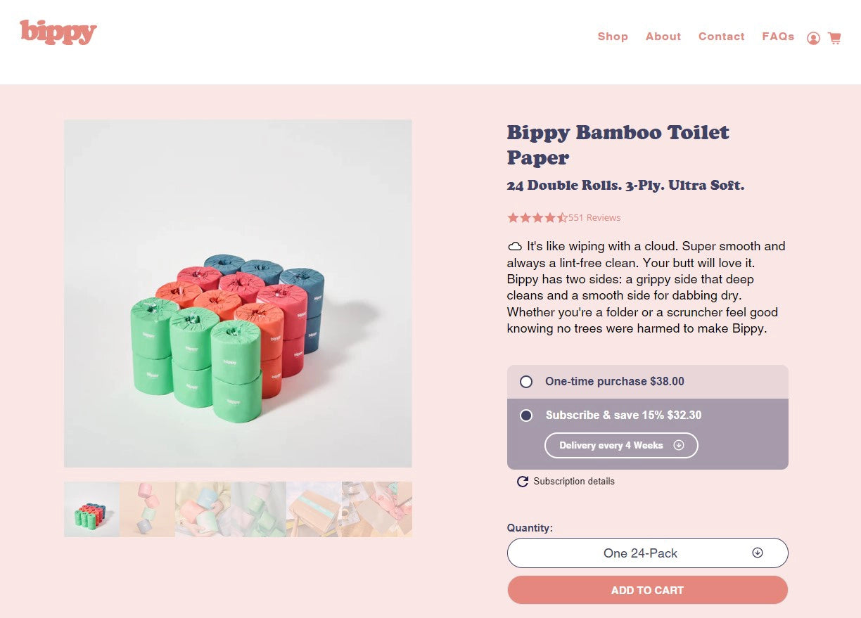 Bippy’s product page