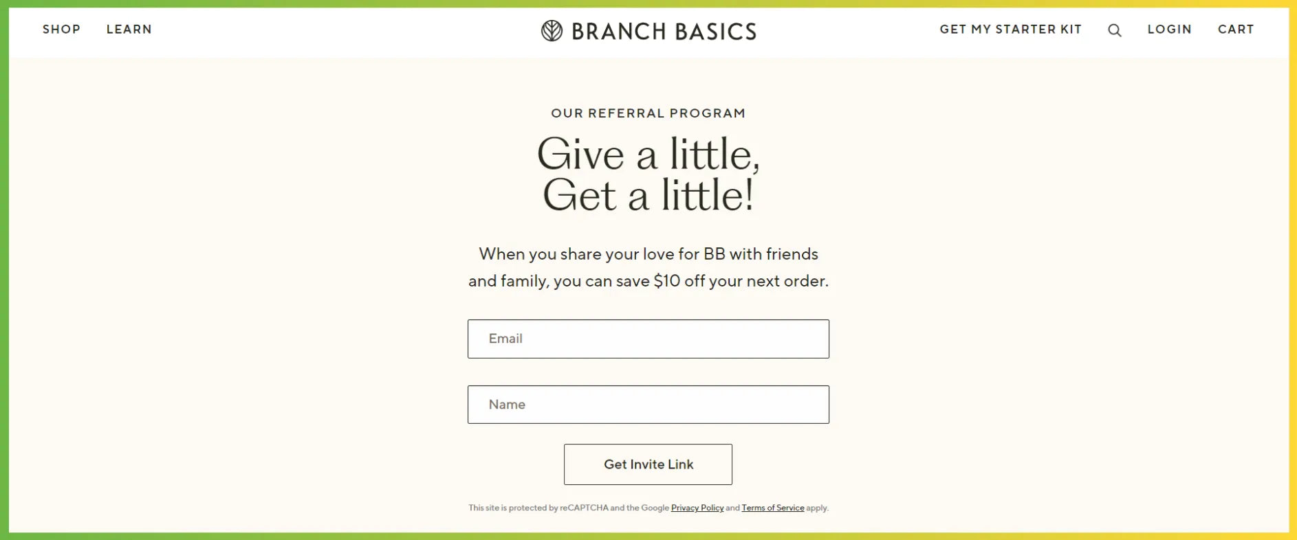 Branch Basics’ homepage