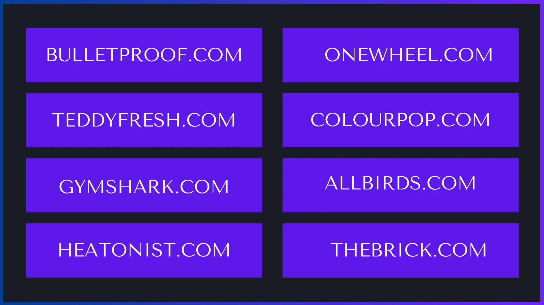 Brand domain name examples