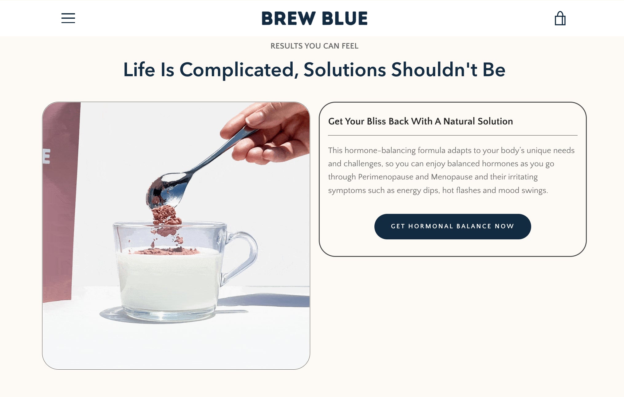brew blue tea one product shopify store