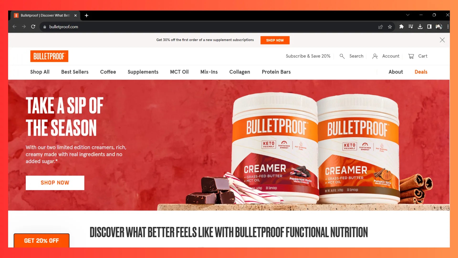 Bulletproof 网站的首屏部分