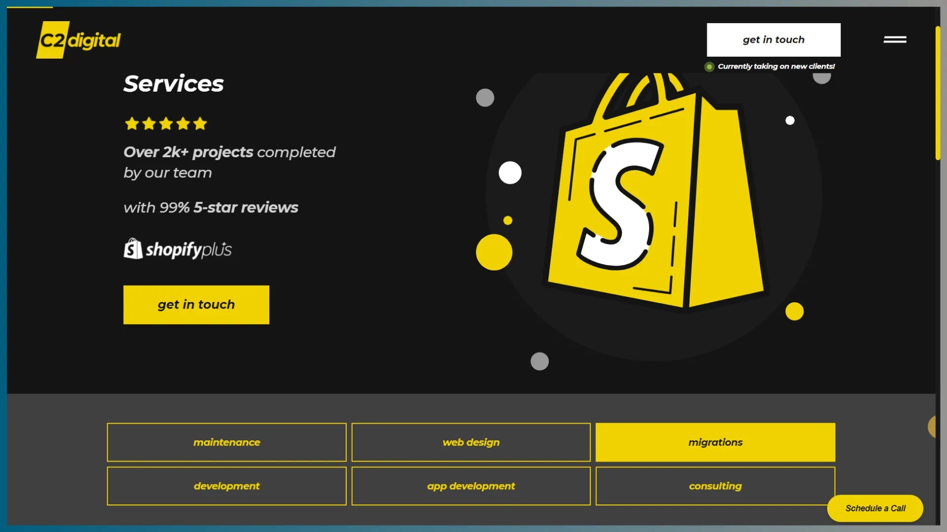 C2 Digital’s Shopify integration services page