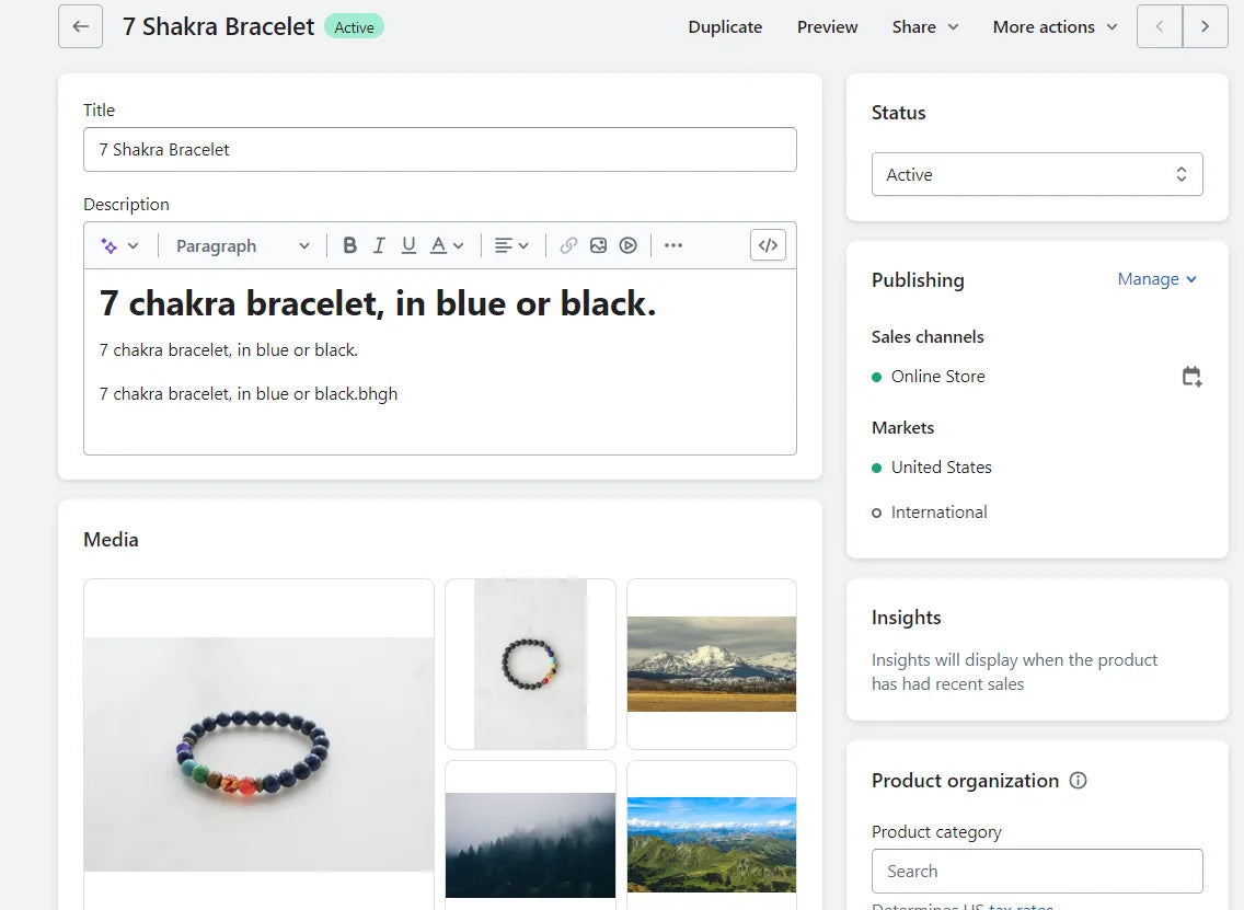 Crear página de producto en Shopify
