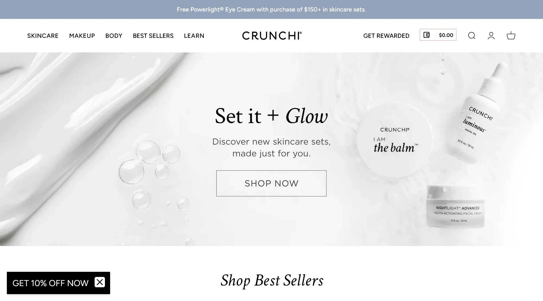 Screenshot of Crunchi’s website.