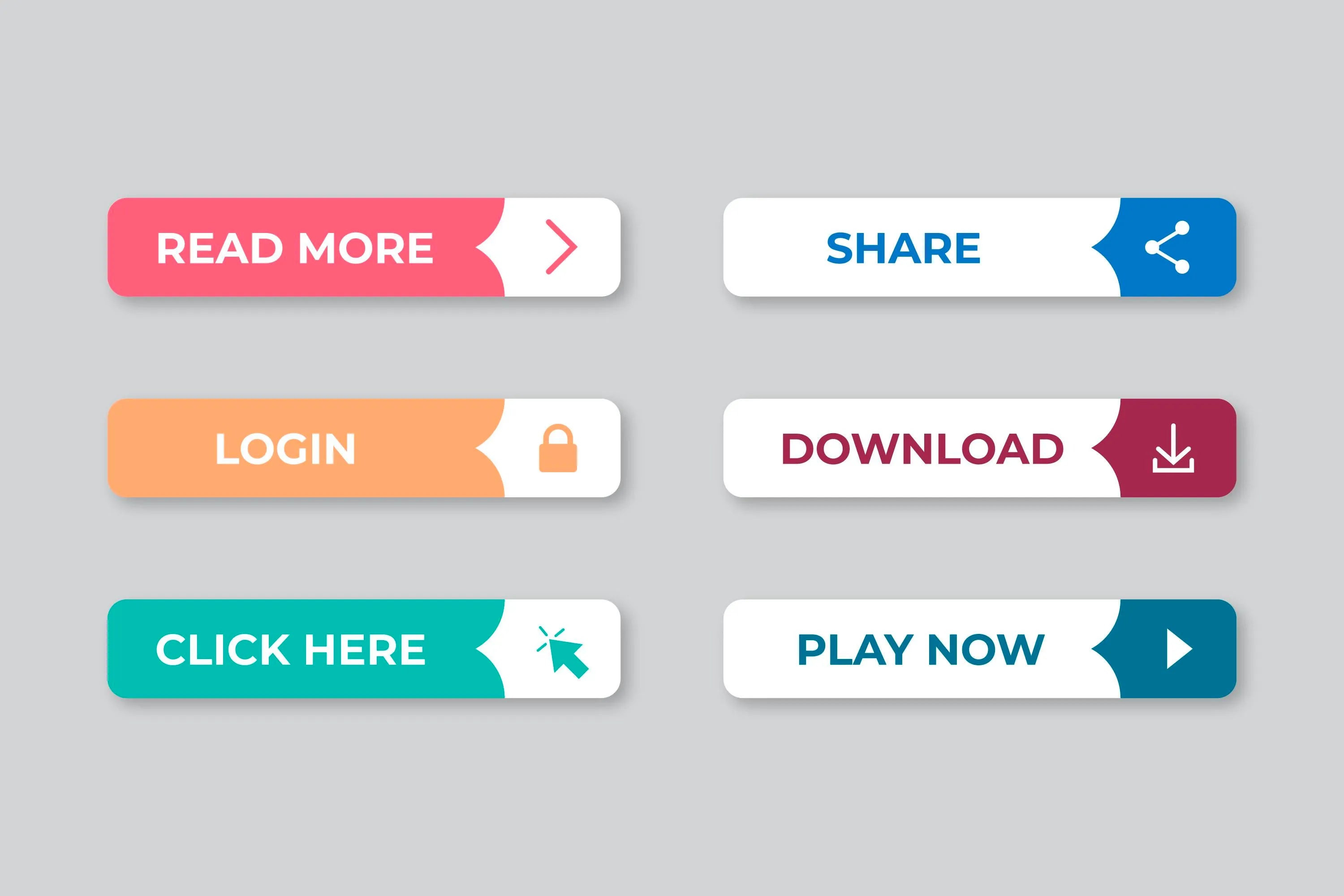 Examples of CTA button icons.