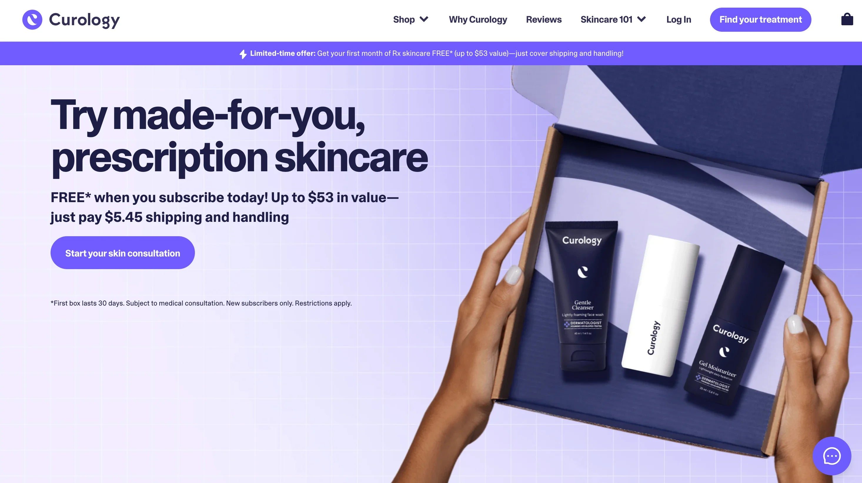 curology-b2c-landing-page-example
