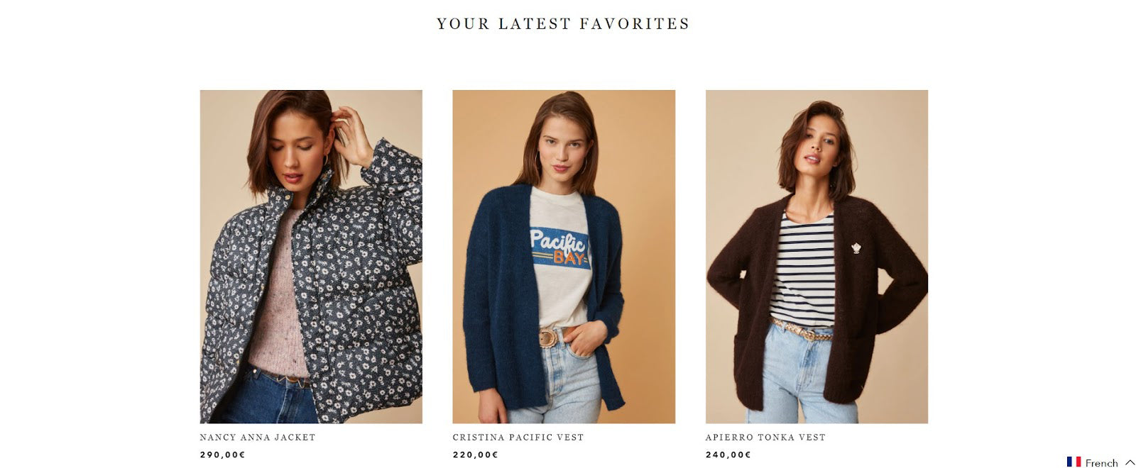 Des Petits Hauts’s product page with recommendations