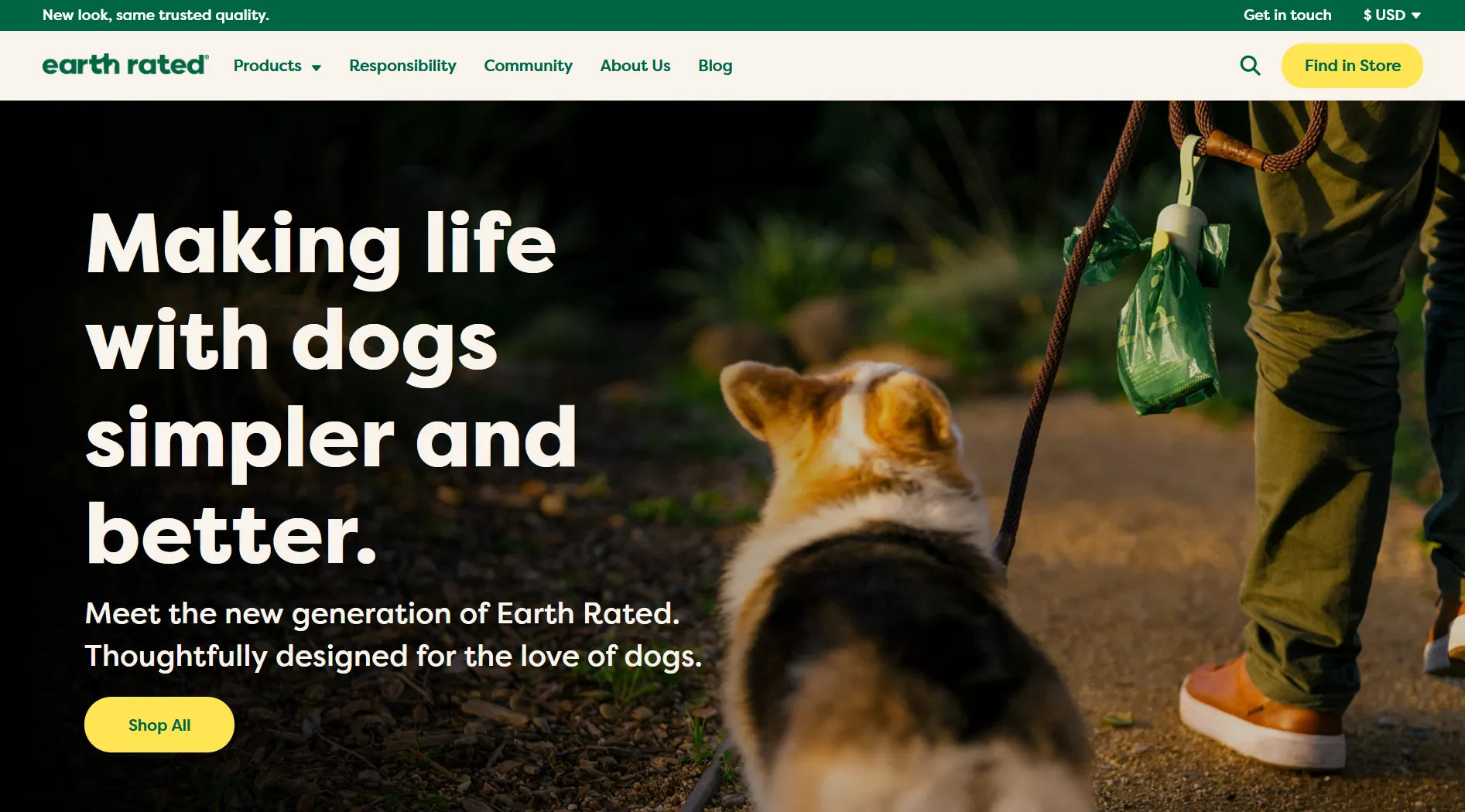 Screenshot of Earth Rated’s website.