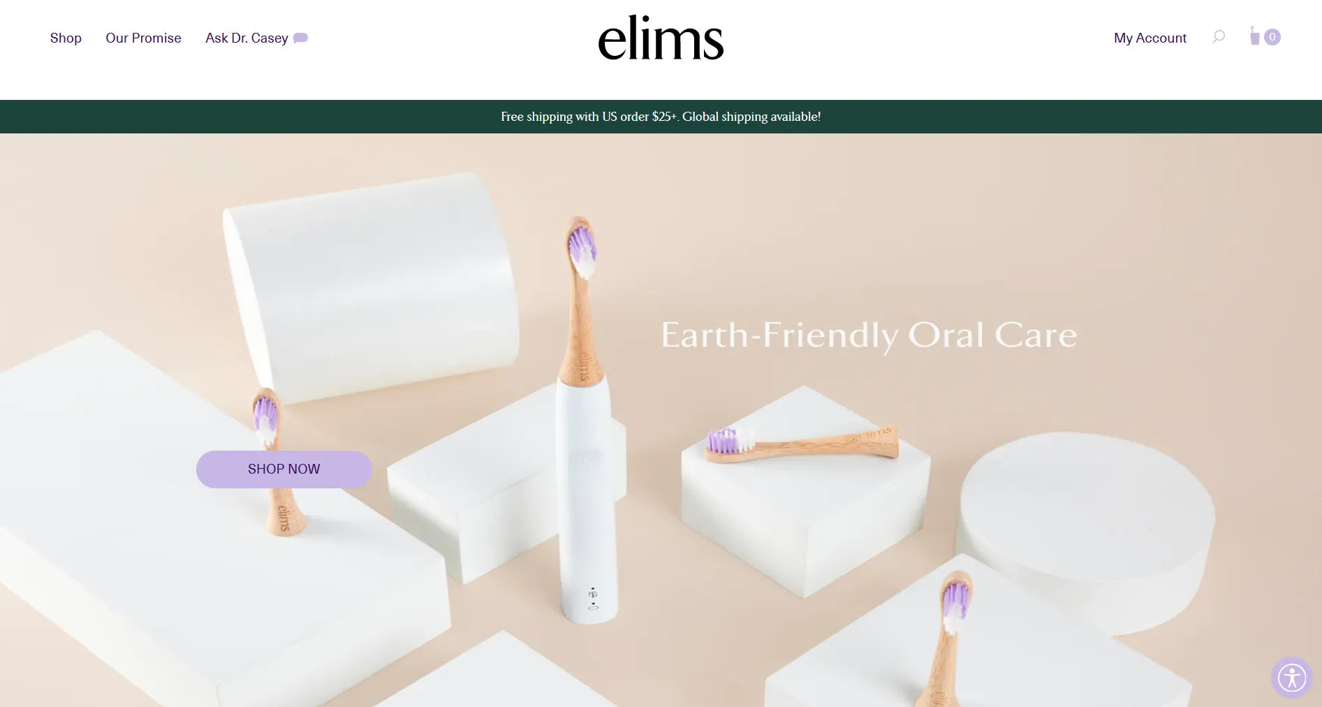 Screenshot of Elims’ website.