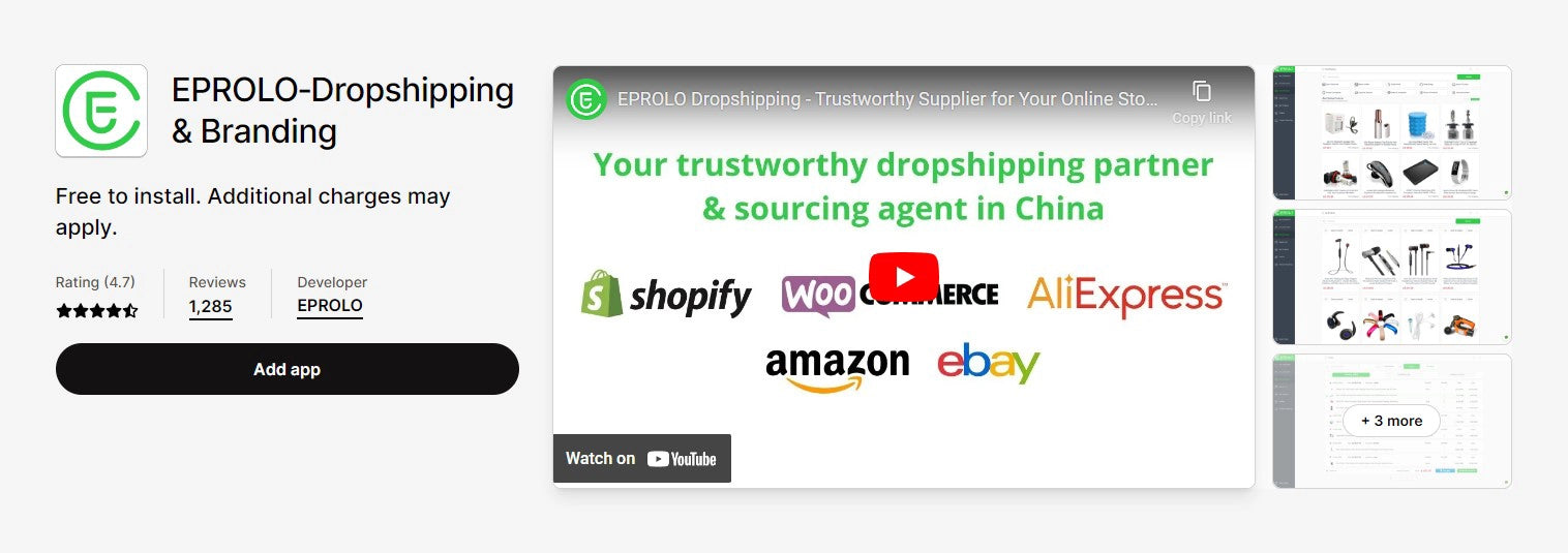 EPROLO Shopify Dropshipping App