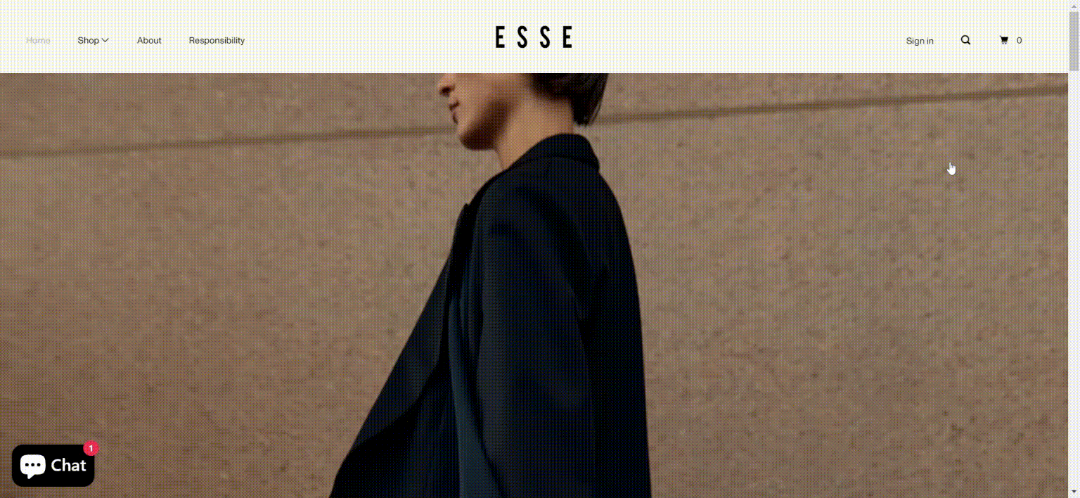 Screen recording of the Esse Studios’s homepage.