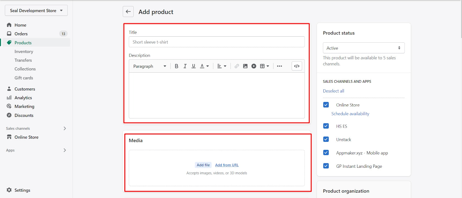Sell eBooks on Shopify - Fill in product information