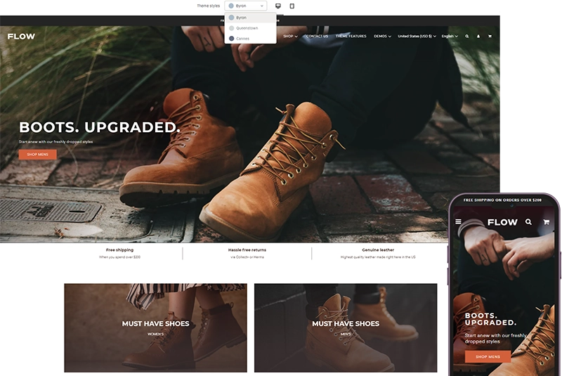 Screenshot of Flow Shopify Theme