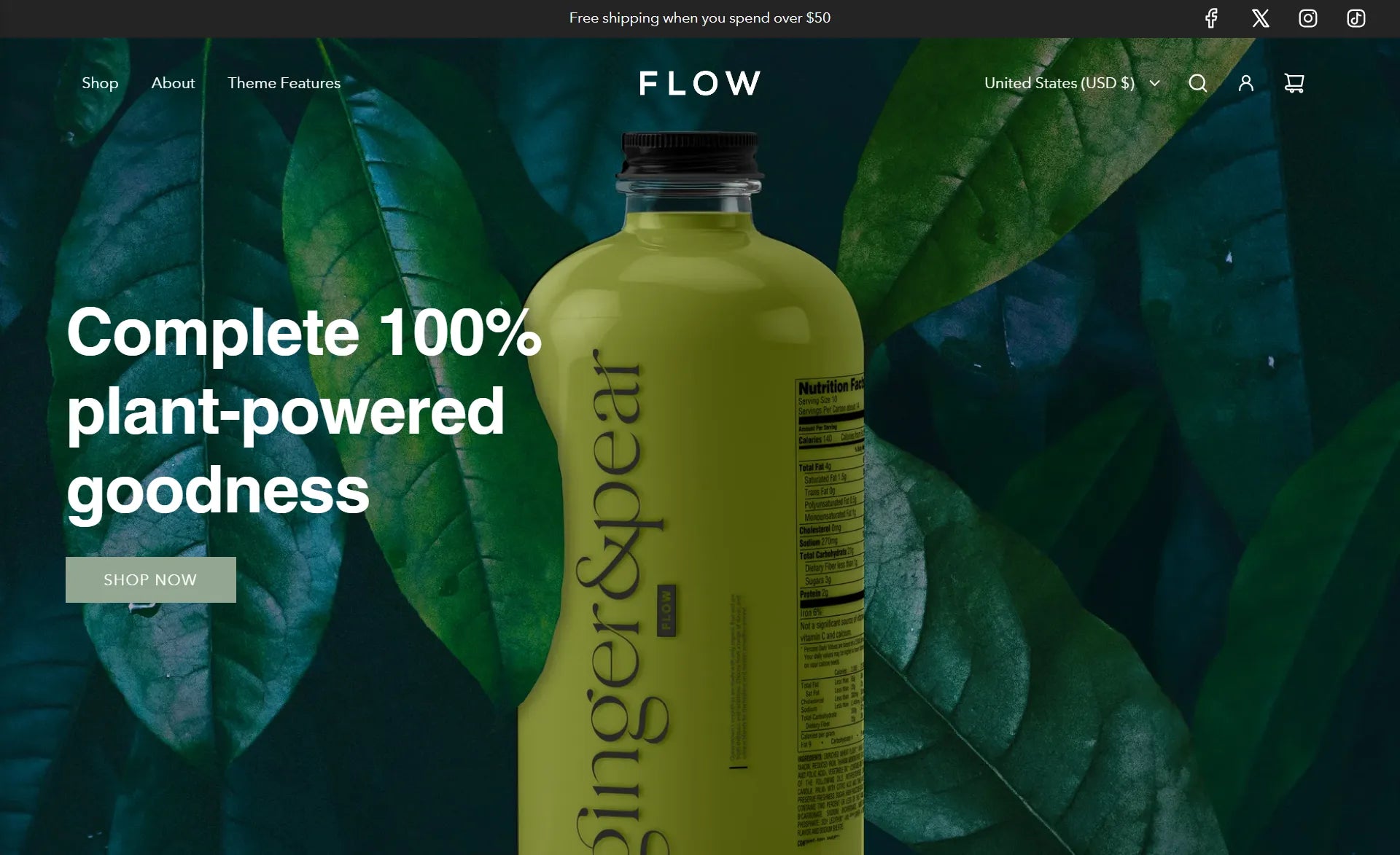 Screenshot of Flow theme.