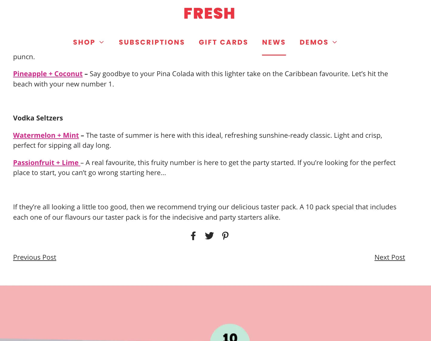 A screenshot of the blog detail page of Fresh a Shopify blog theme.