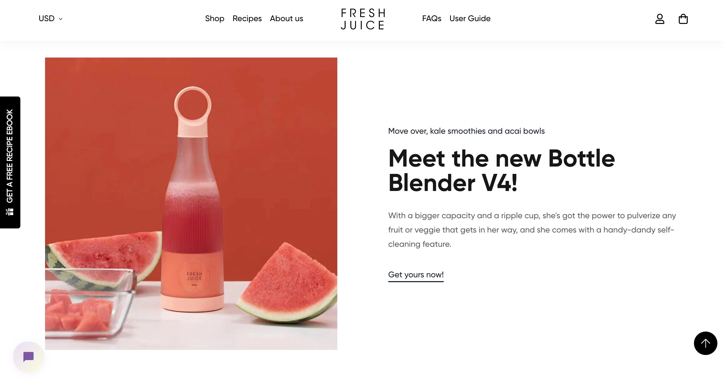 Fresh juice homepage