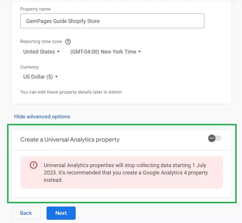 Google Analytics 4 account set up