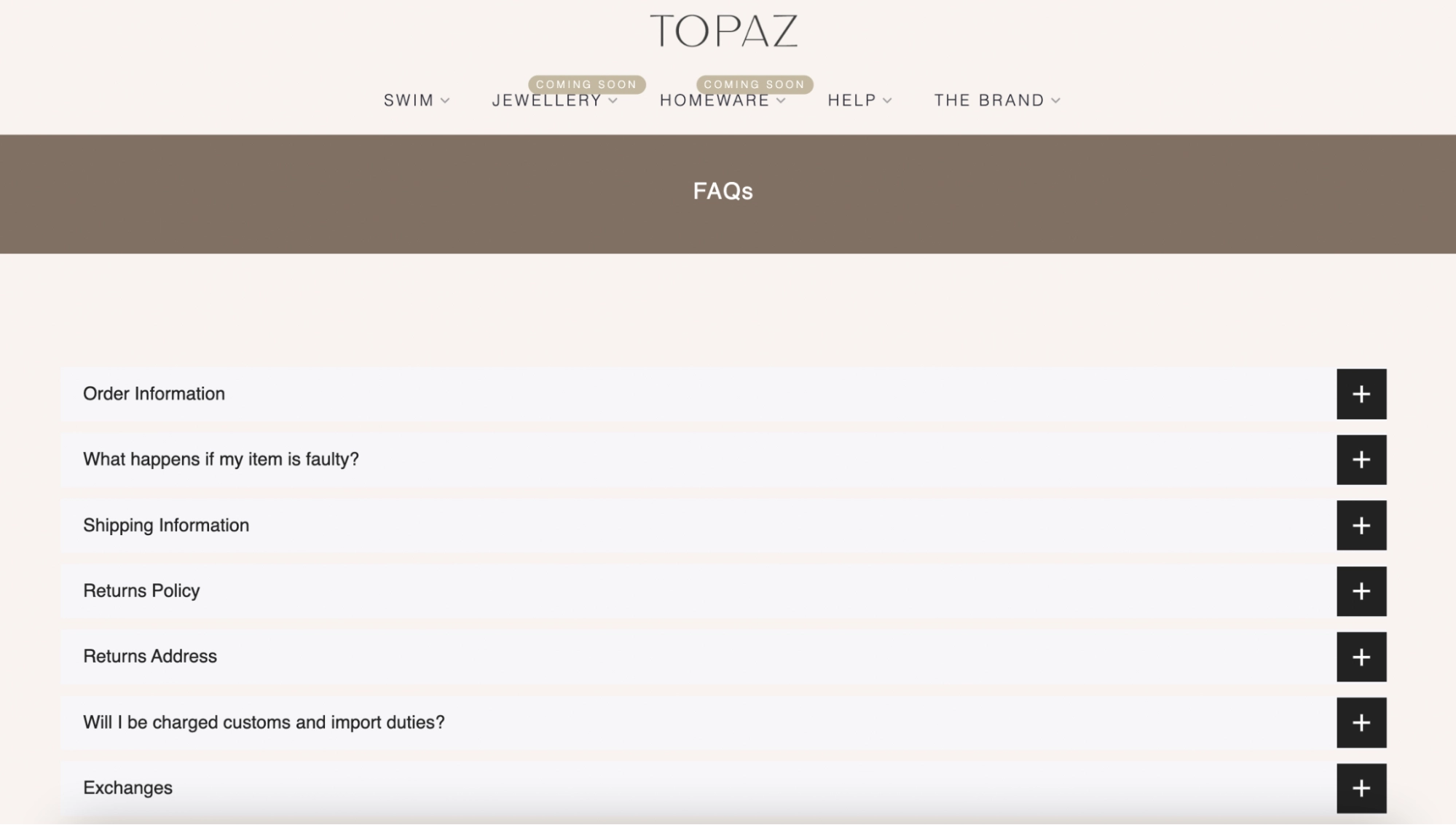 Screenshot of Topaz website