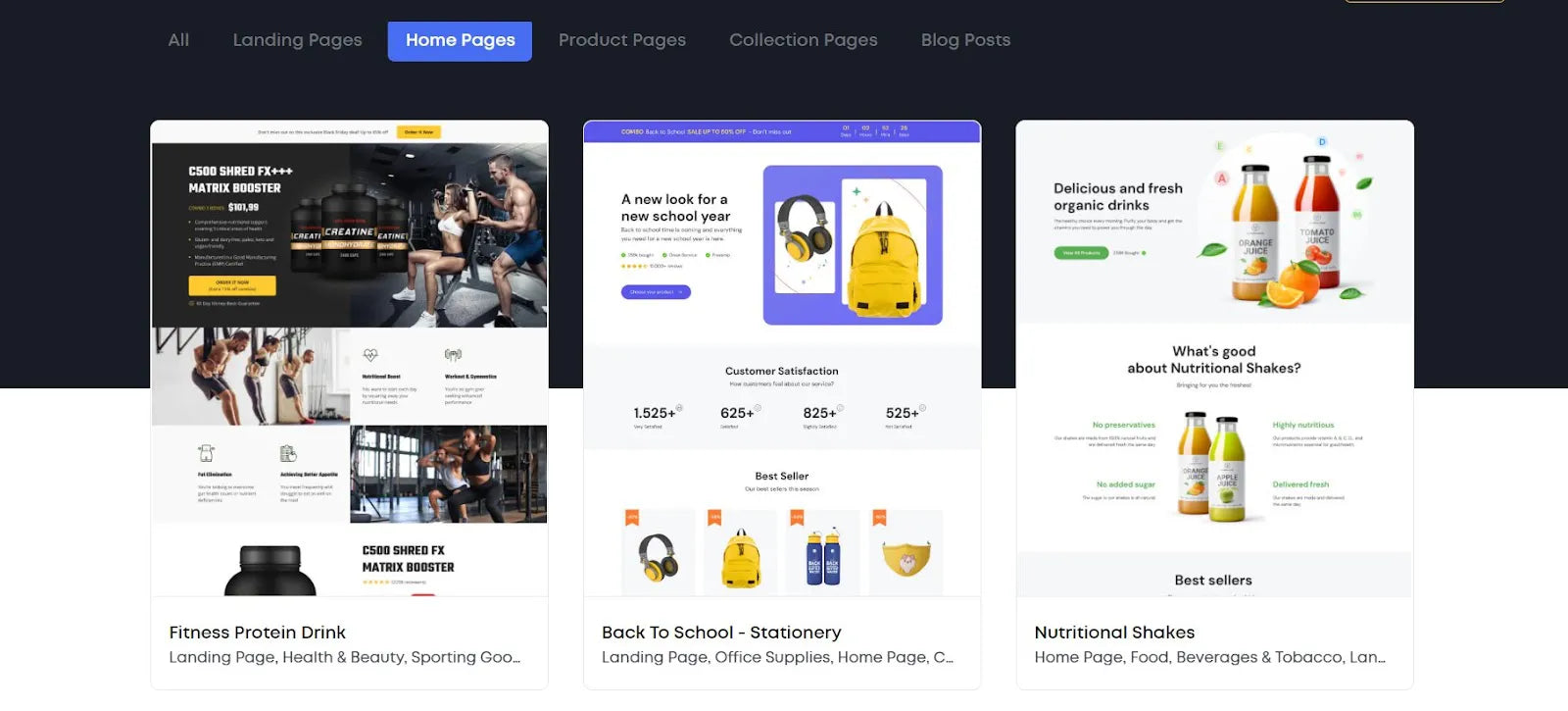 GemPages templates for Shopify store design