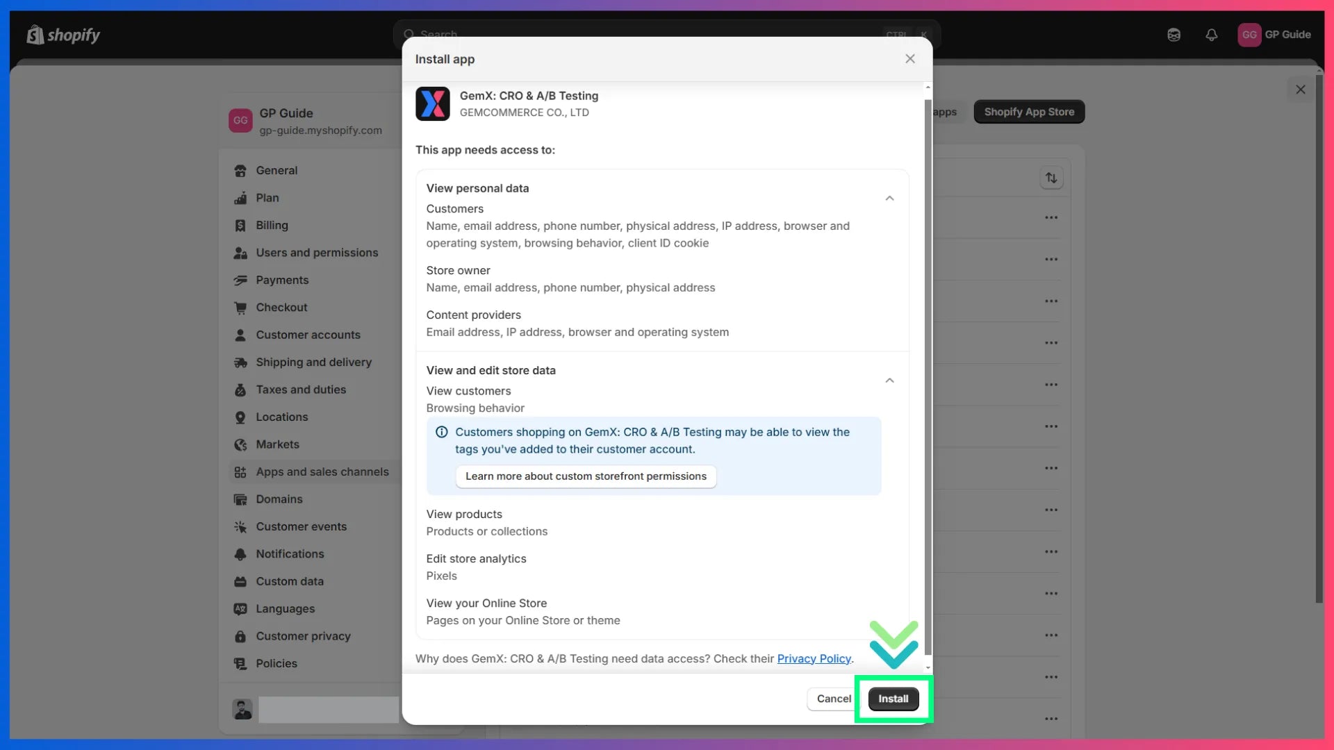 GemX app installation