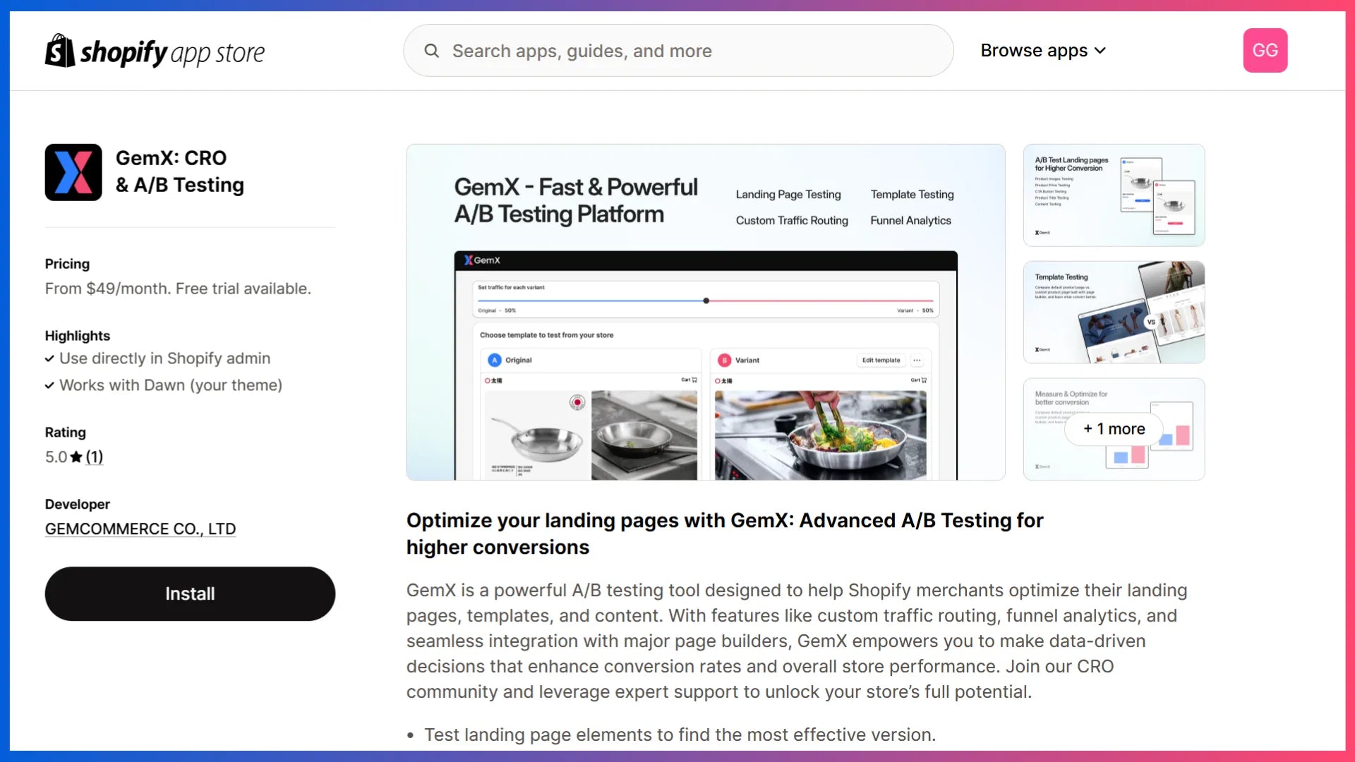 GemX: CRO & A/B Testing app