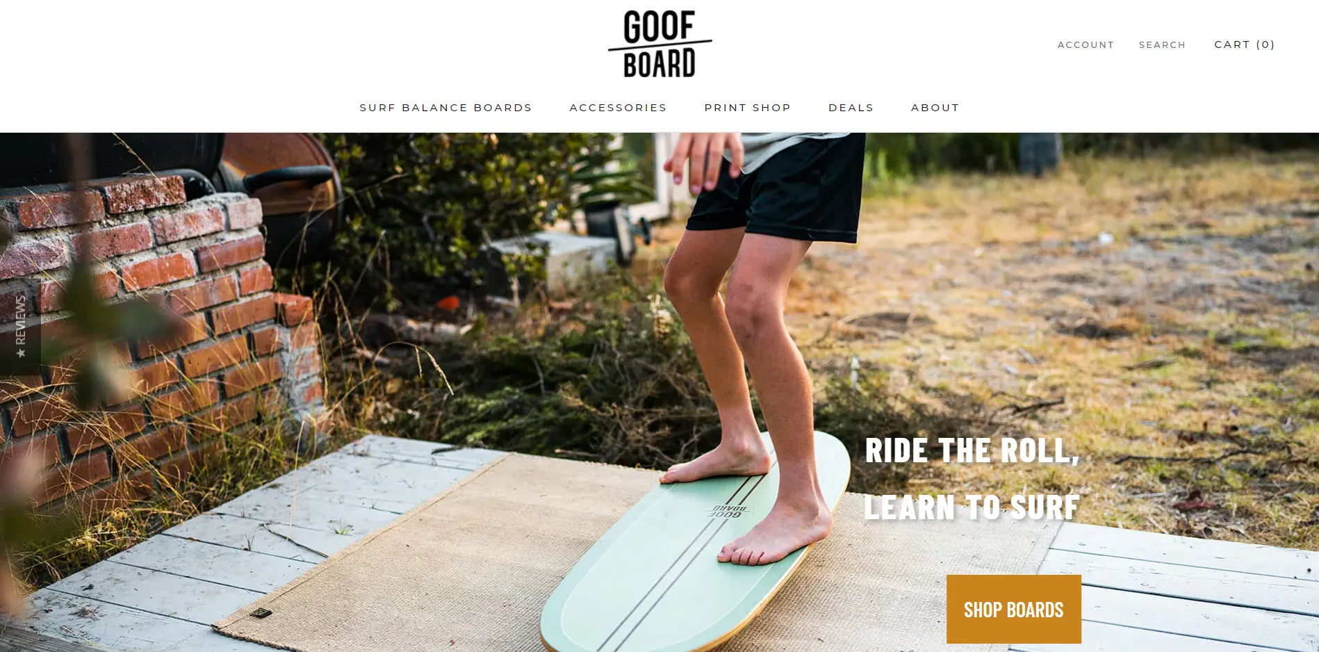 Captura de pantalla del sitio web Goofboard.