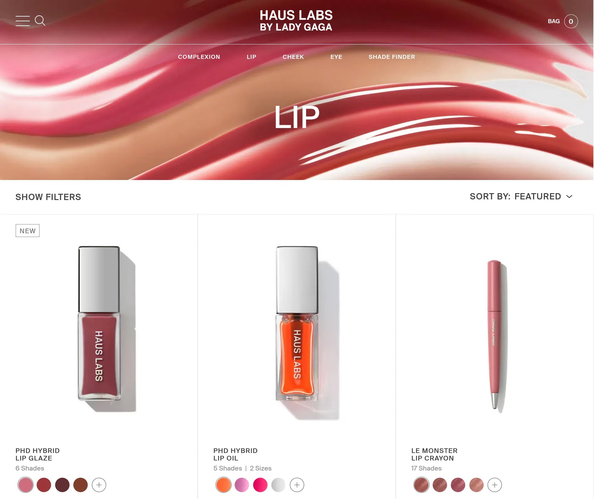 Screenshot of Haus Labs’ website.
