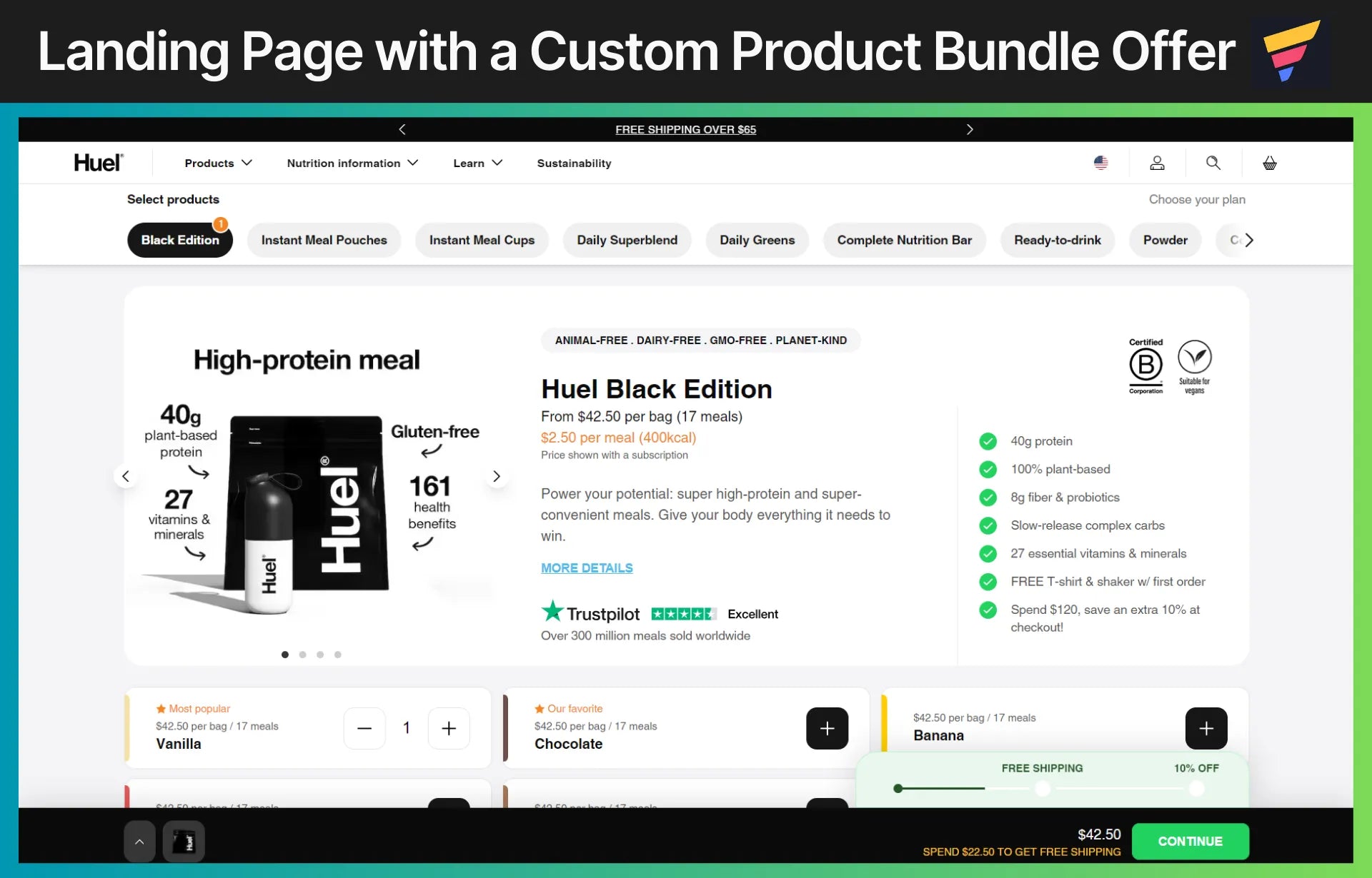 Landing Page with a Custom Product Bundle Offer