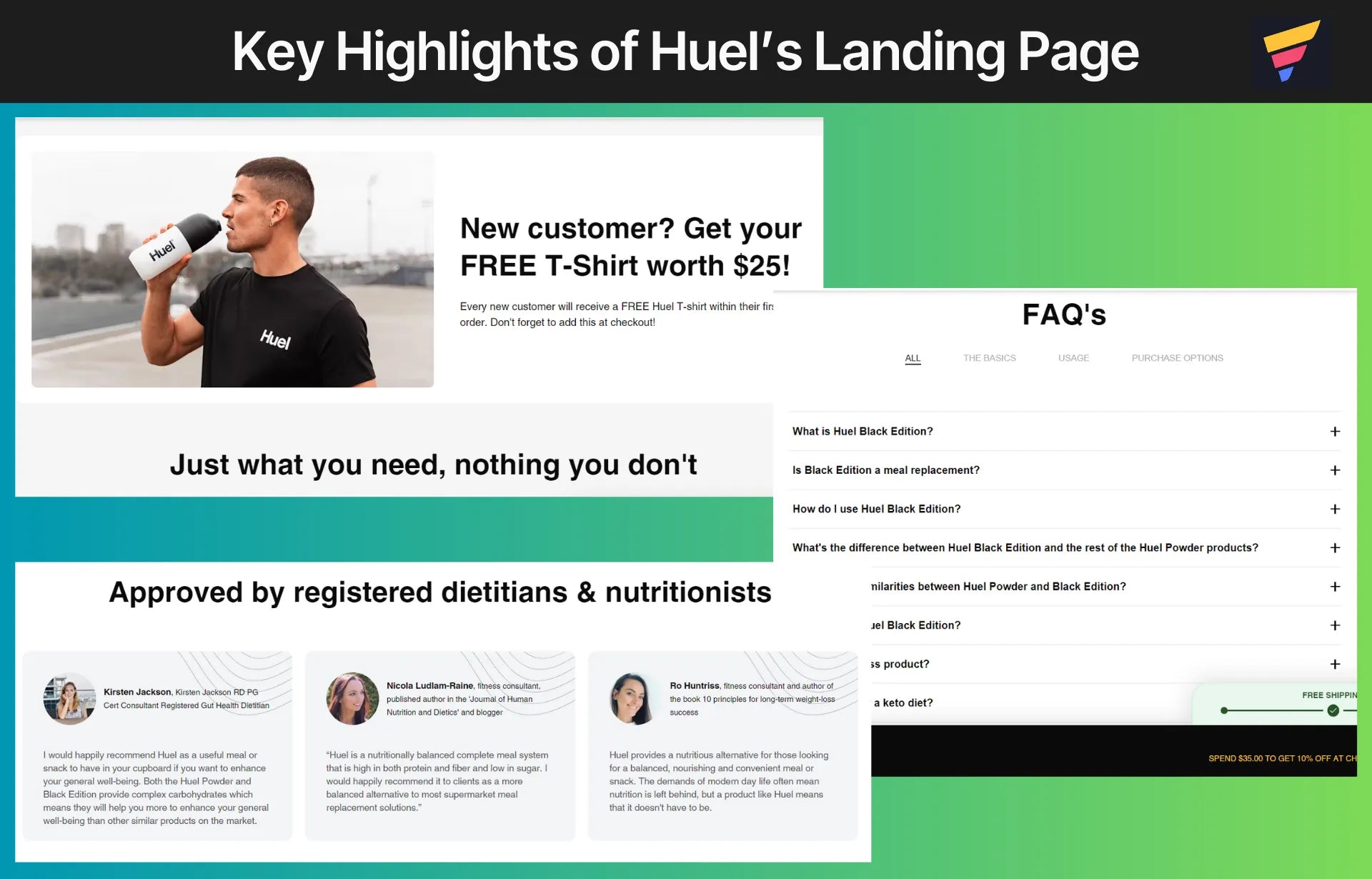 Key Highlights of Huel’s Landing Page