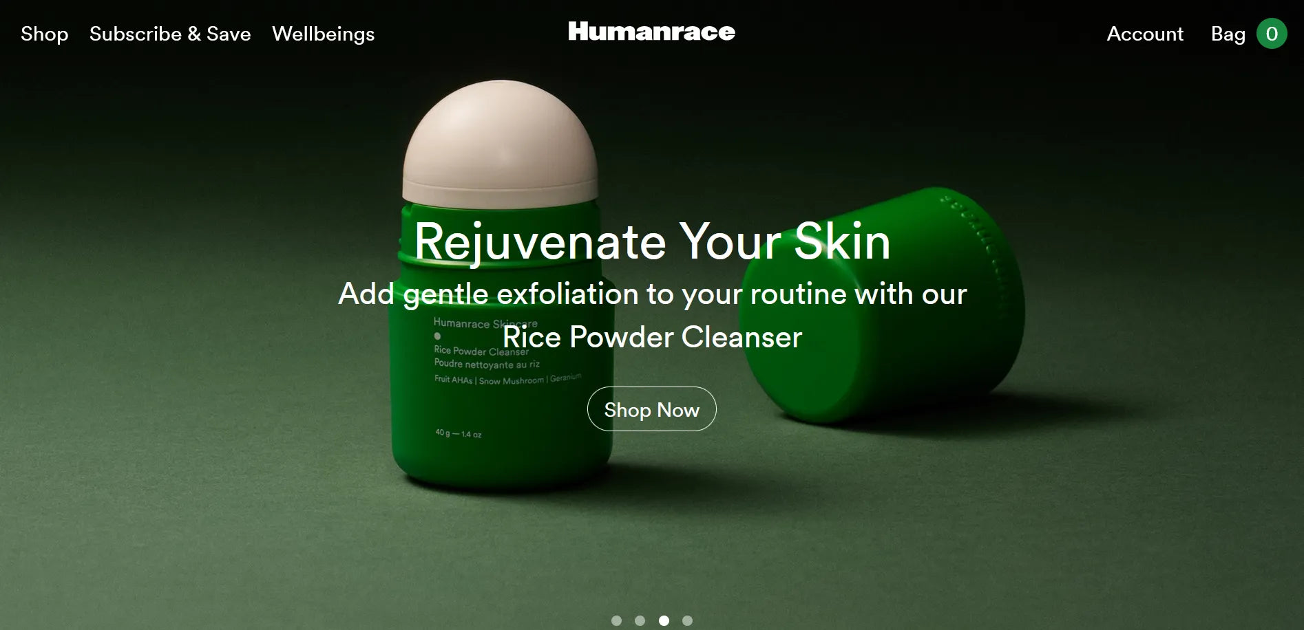 Screenshot of Humanrace’s website.