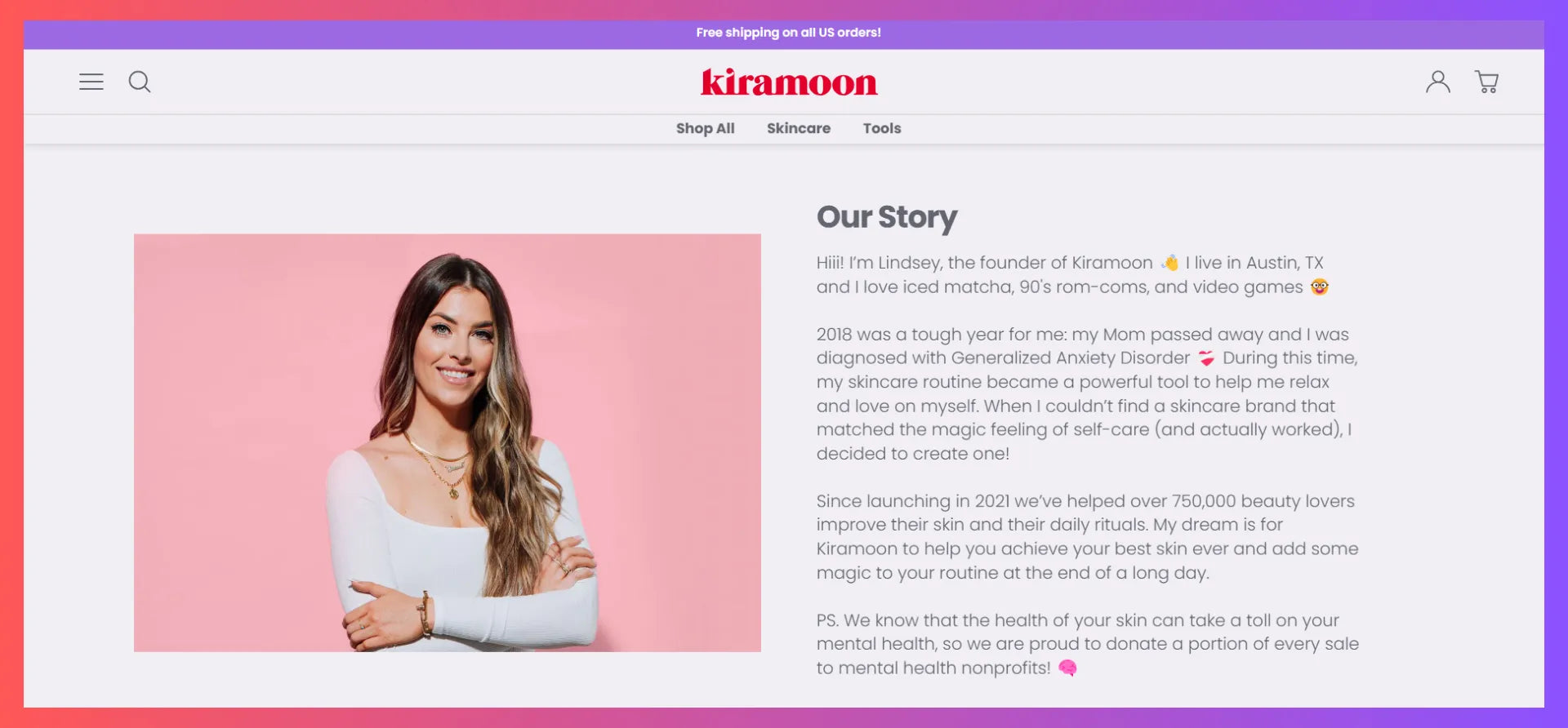 The story of Kiramoon founder - Lindsey