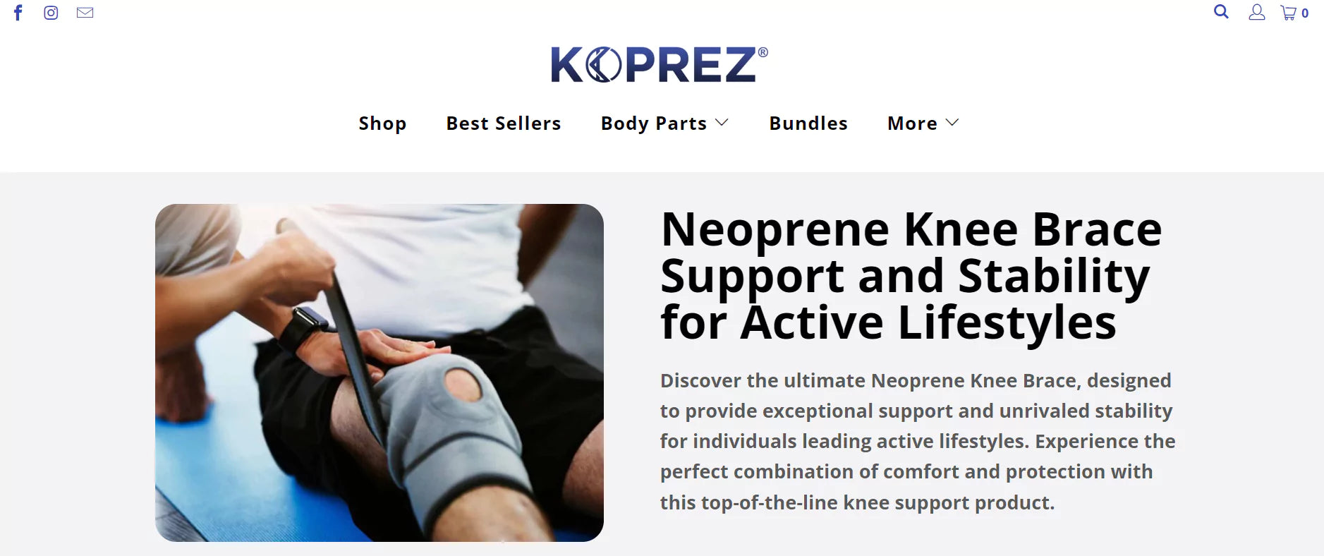 A Koprez blog post about the neoprene knee brace