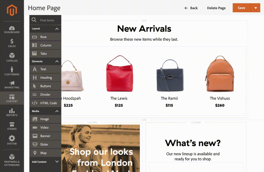 Magento’s page builder