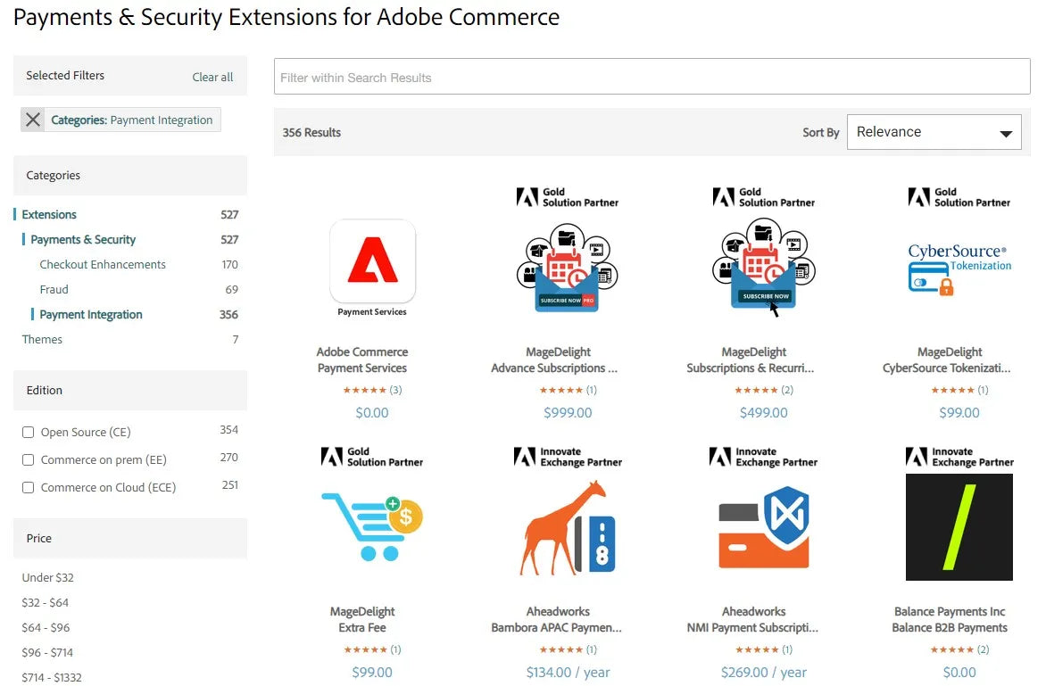 Magento’s payment extensions