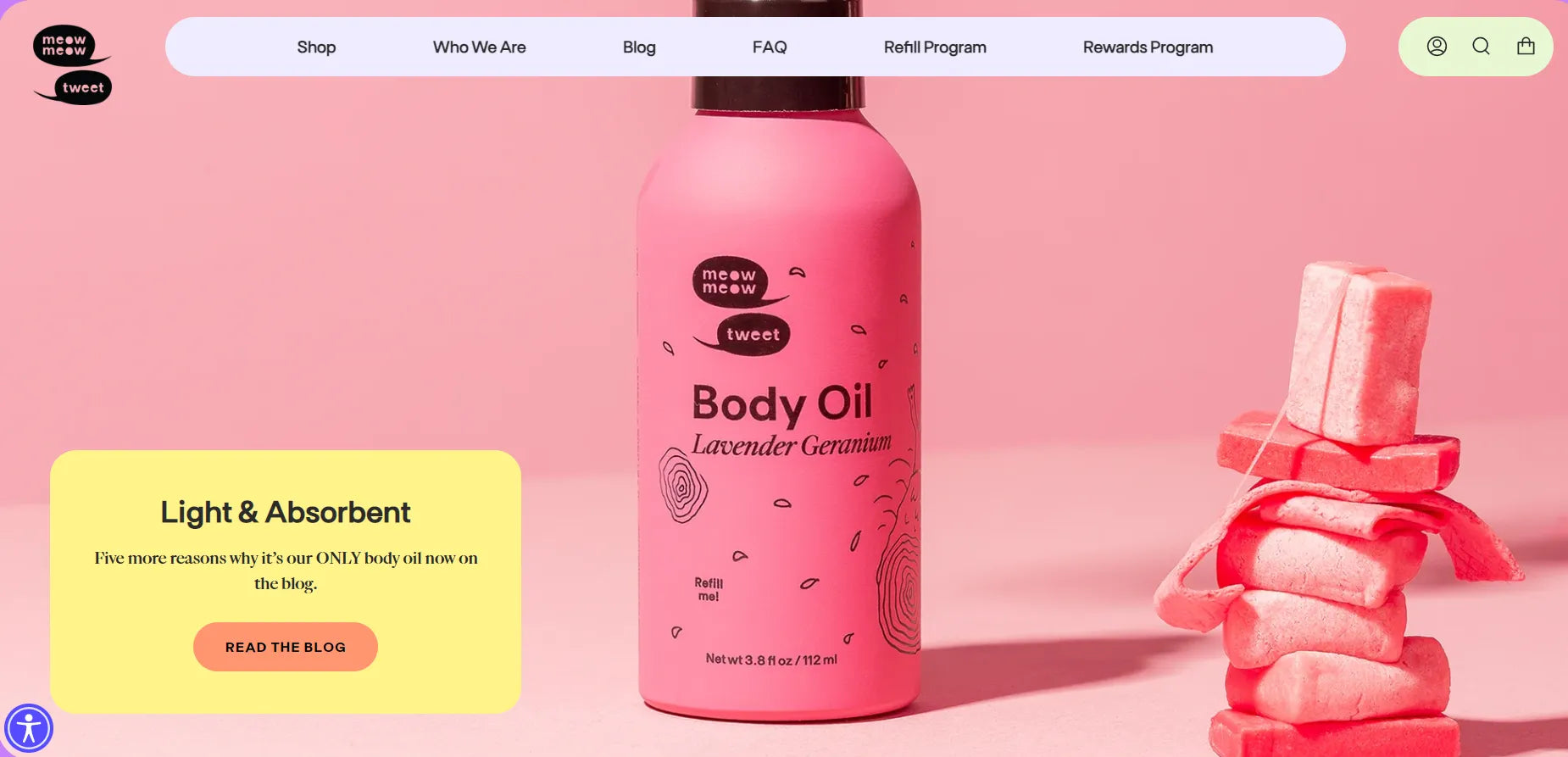 Screenshot der Meow Meow Tweet-Website.