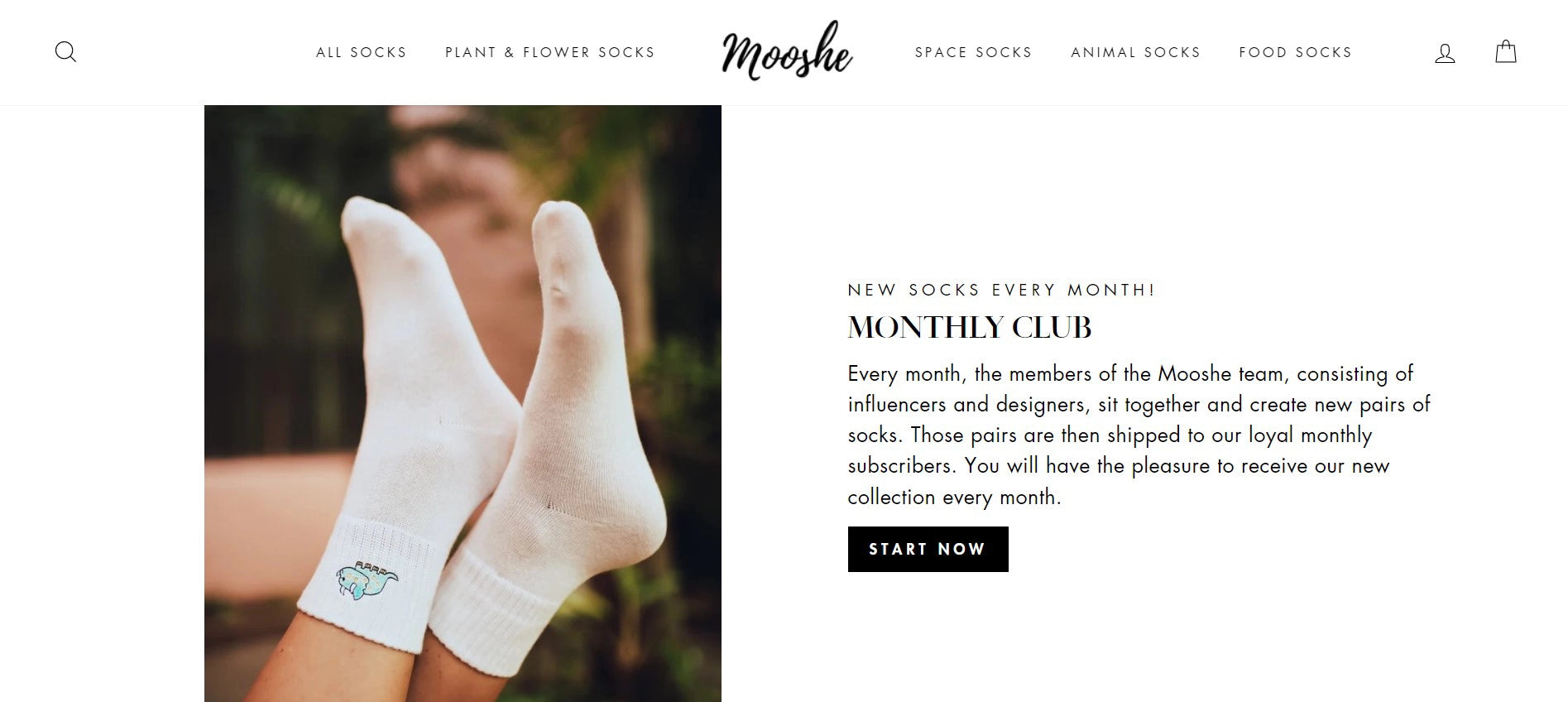 Mooshe socks’ Monthly Club subscription offer