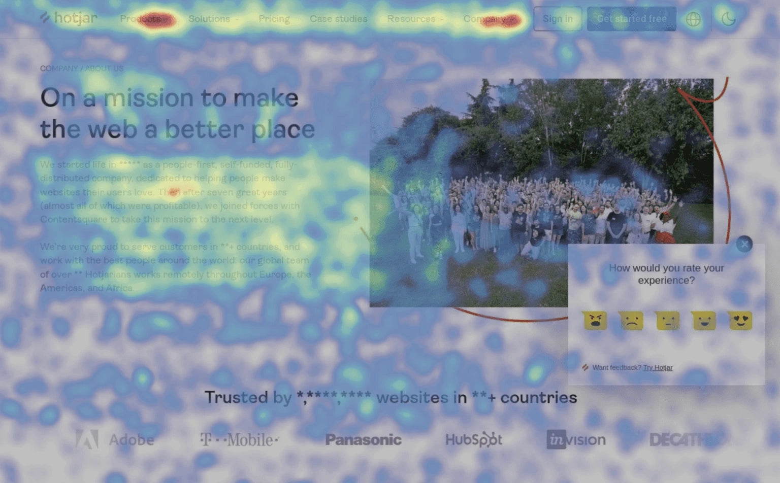 Illustration for a mouse tracking heatmap