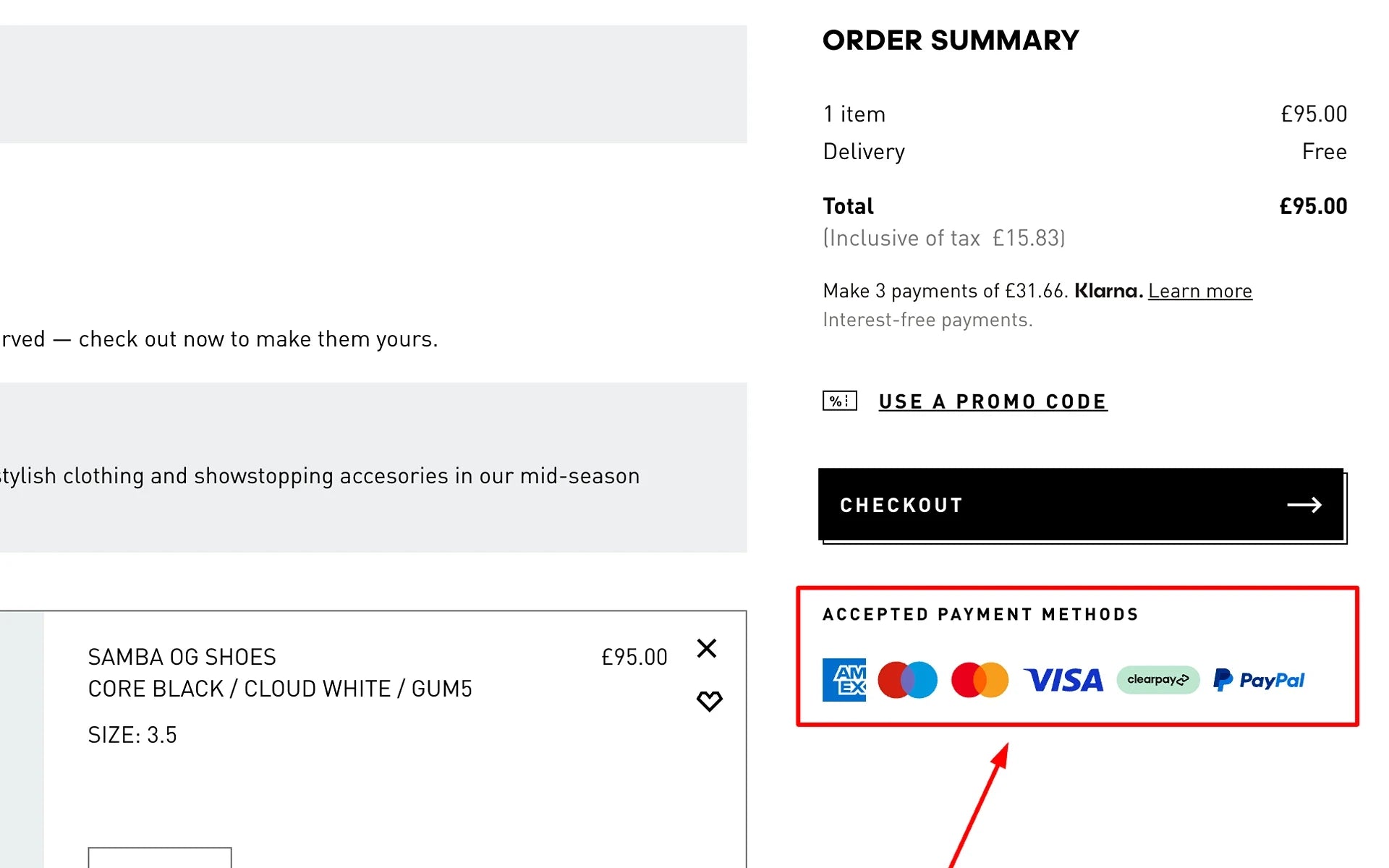 have checkout optimization on multiple payment methods