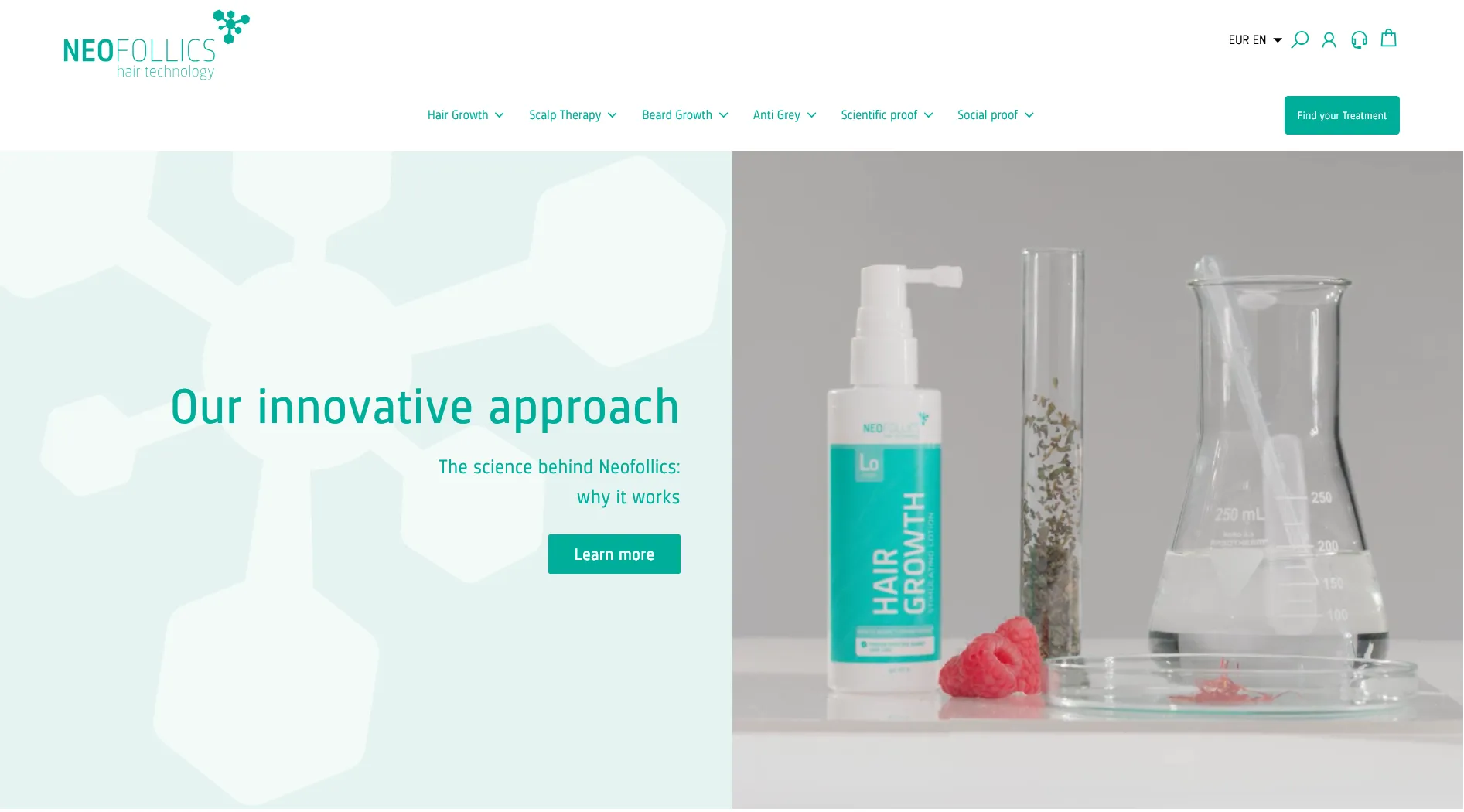 Screenshot of Neofollics’ website.