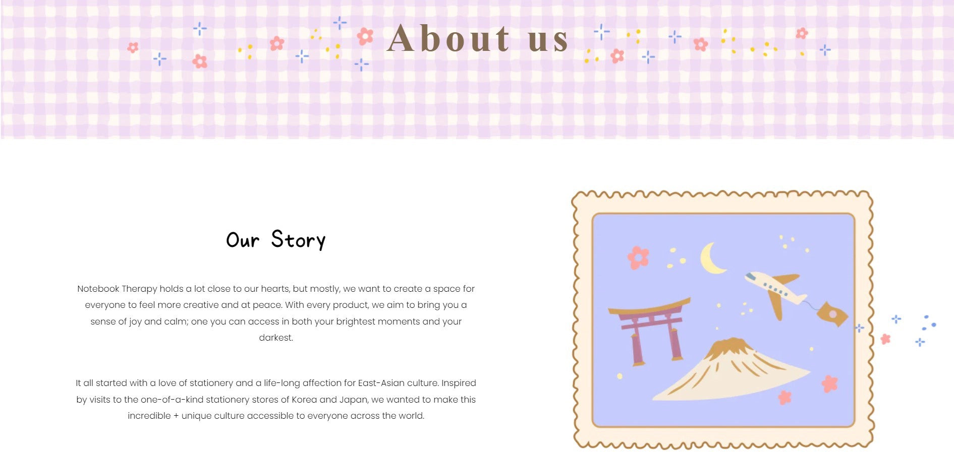 The About Us page of Notebook Therapy