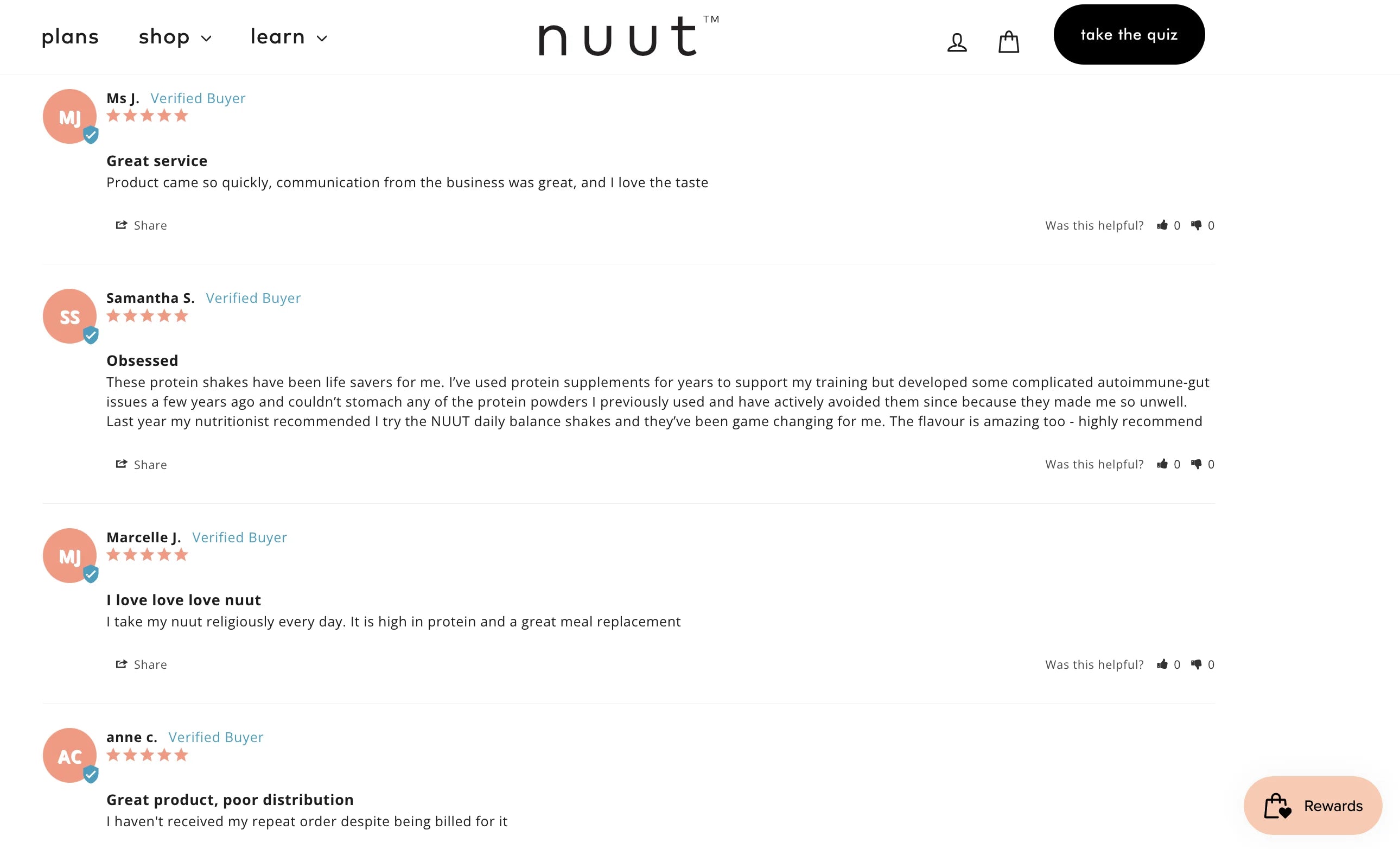 nutt product page