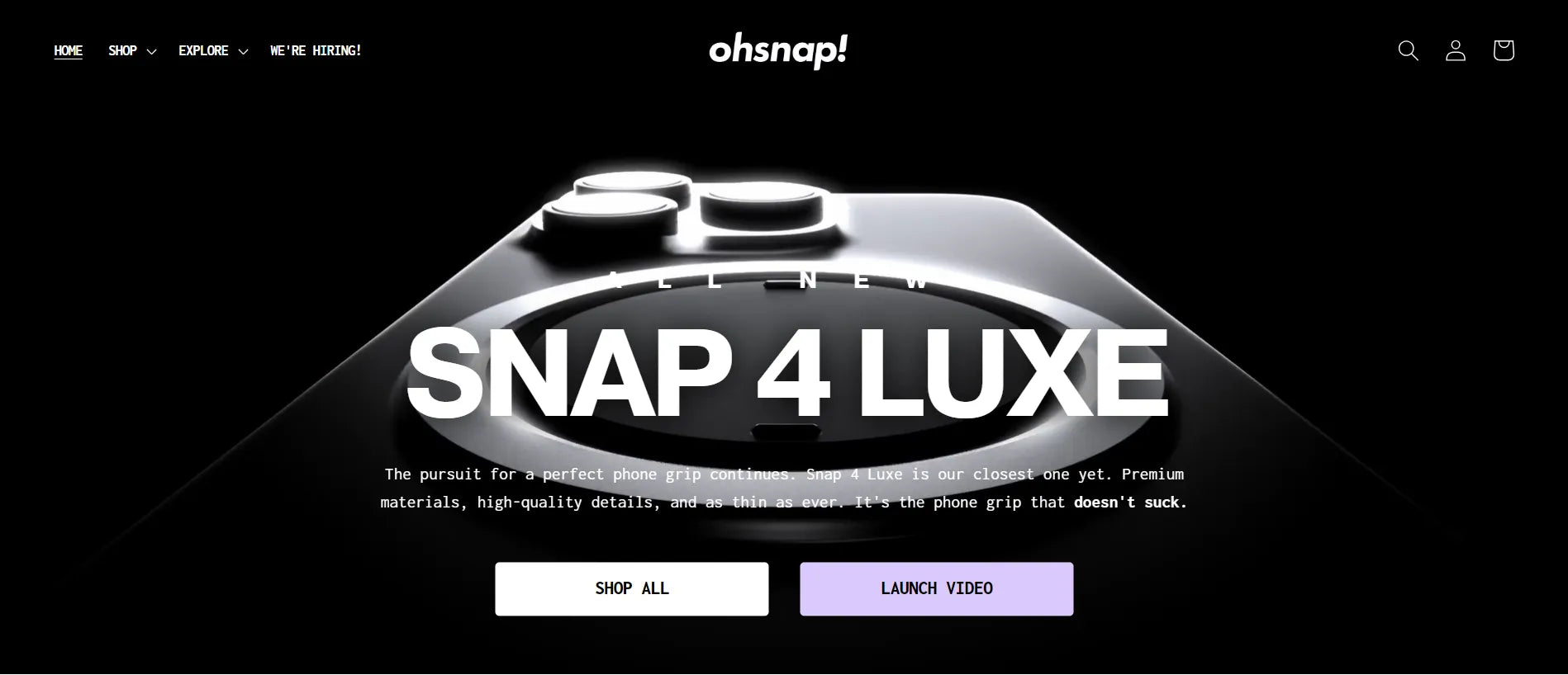 Screenshot of Ohsnap’s website.