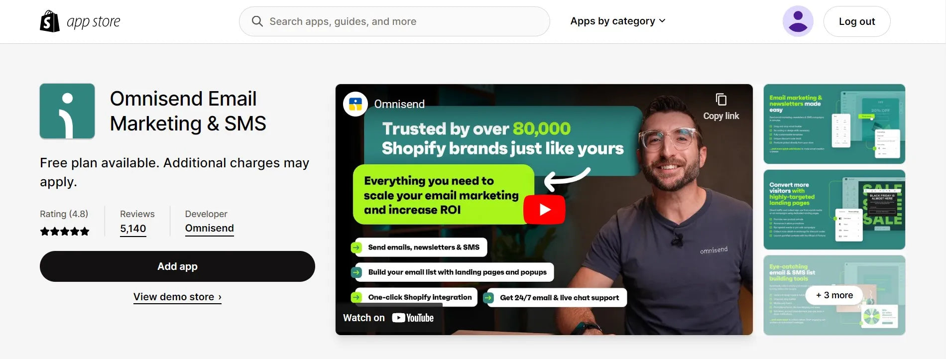 Omnisend email & SMS marketing app