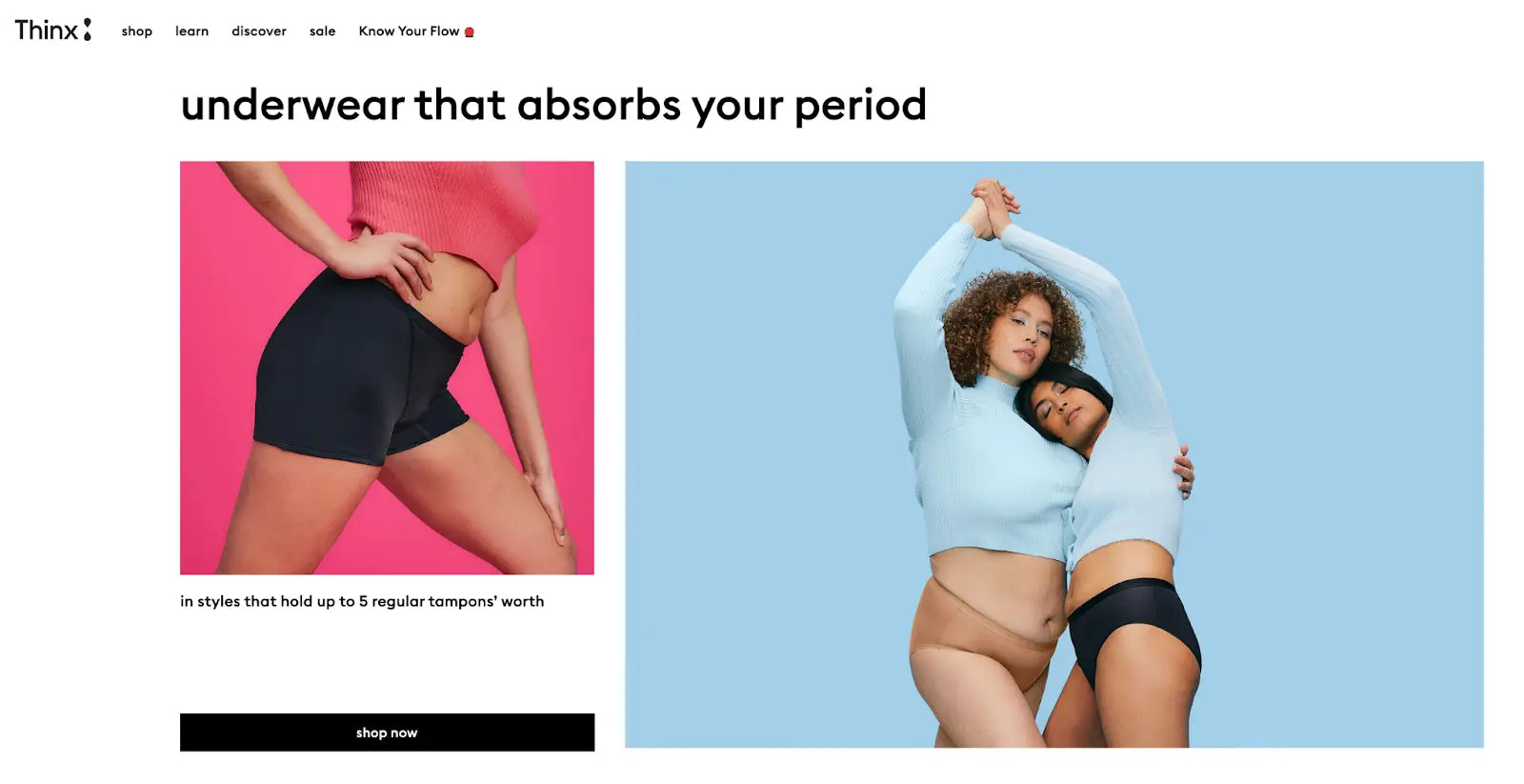 一款产品 Shopify 商店:Thinx