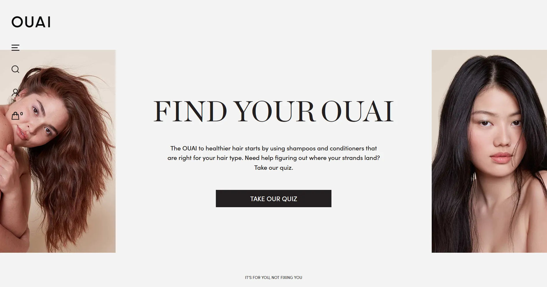 Screenshot of Ouai’s “Find Your Ouai” quiz.