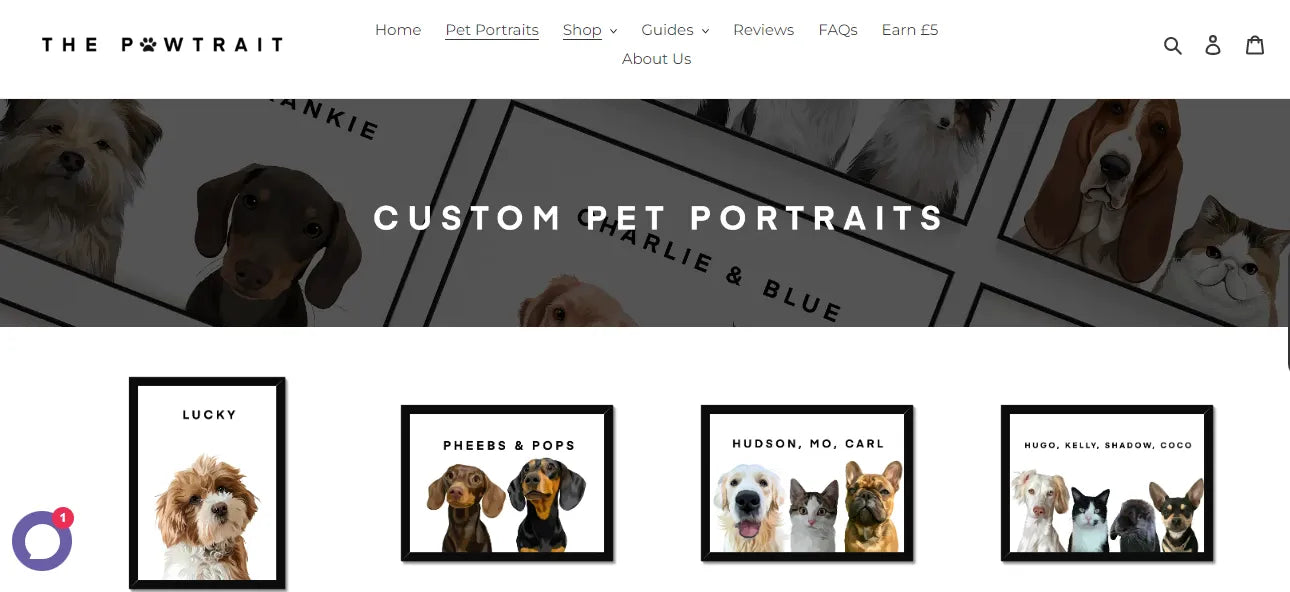 pawtraits homepage screenshot