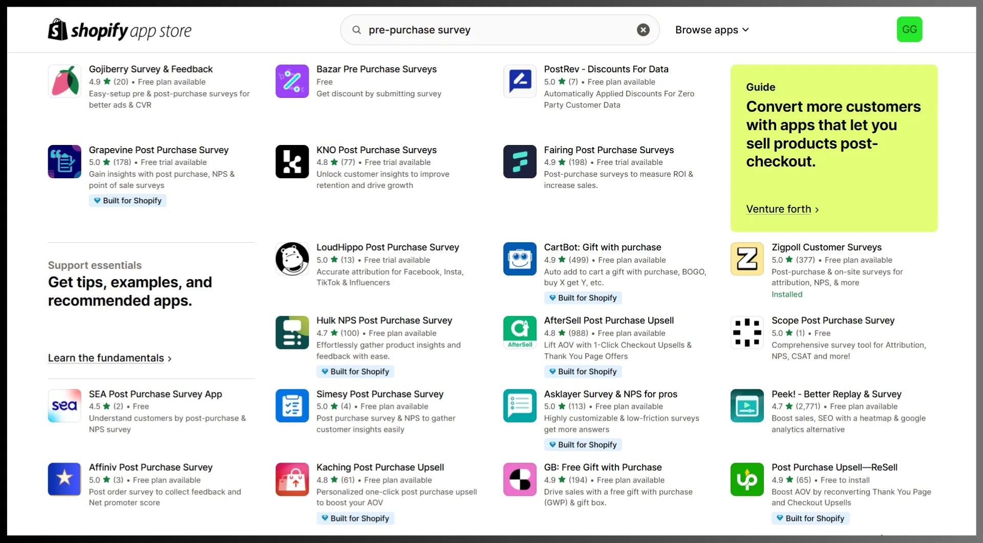 Pre-purchase apps in the Shopify App Store